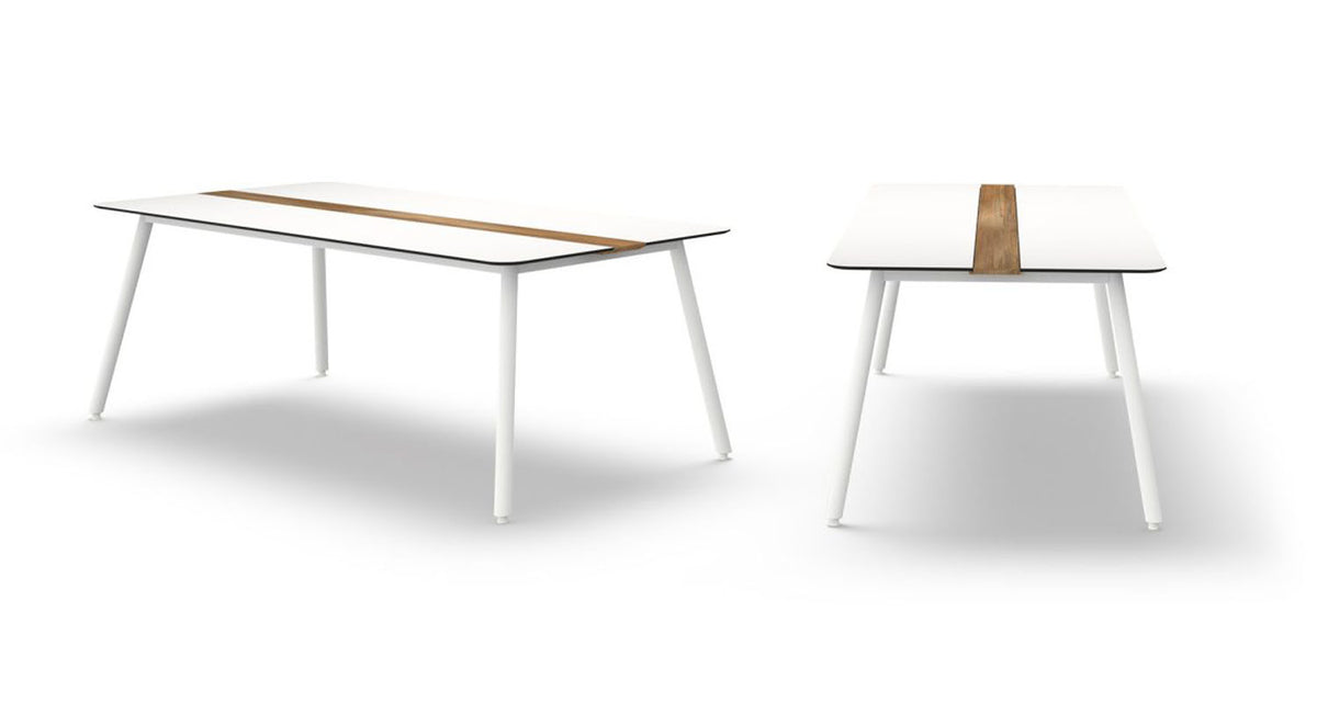 Daisy 86.5" Dining Table Rectangular Alu Legs by Mamagreen, showing daisy 86.5" rectangular dining table alu legs.