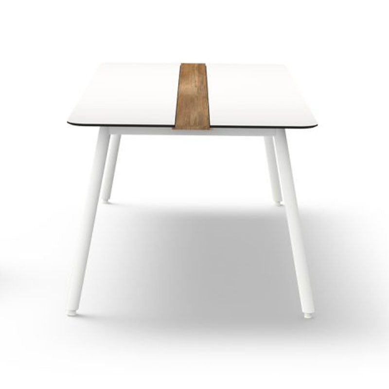 Daisy 86.5" Dining Table Rectangular Alu Legs by Mamagreen, showing front view of daisy 86.5" rectangular dining table alu legs.