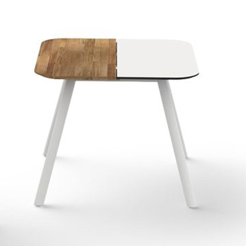 Daisy Chat Table Square Alu Legs by Mamagreen, showing front view of daisy chat table square alu legs