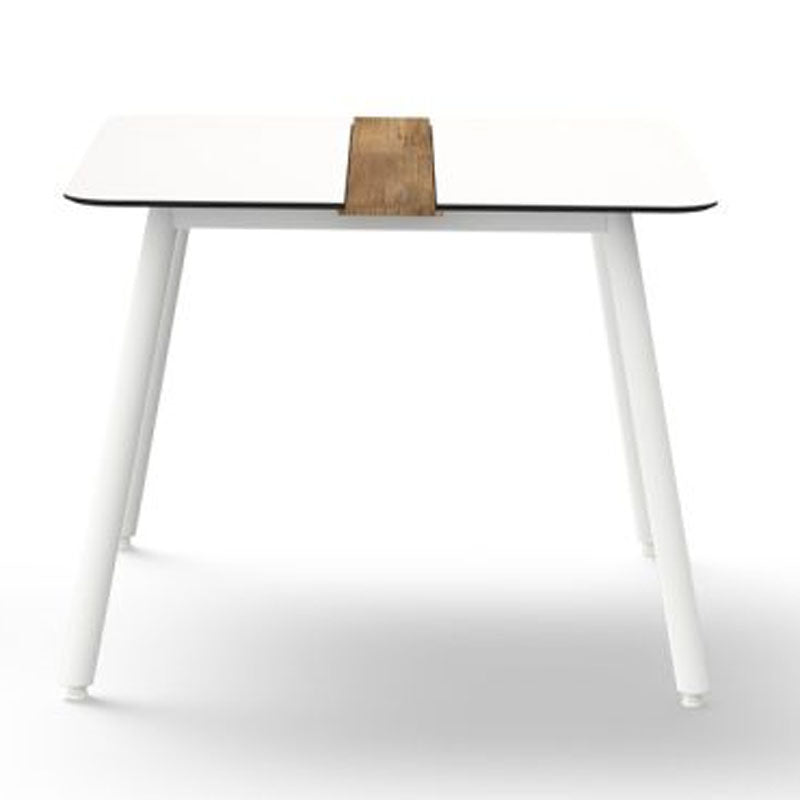 Daisy Dining Table Square Alu Legs by Mamagreen, showing front view of daisy dining table square alu legs