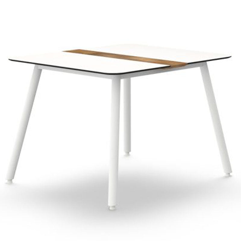 Daisy Dining Table Square Alu Legs by Mamagreen, showing anlge view of daisy dining table square alu legs