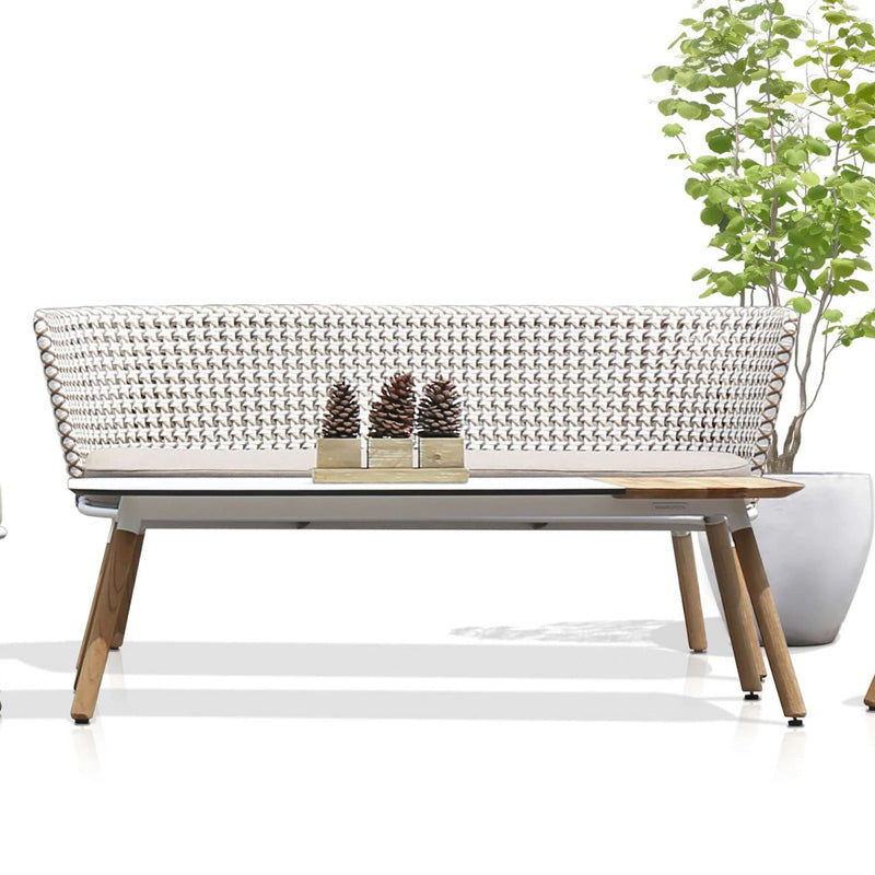 Daisy Mae Chat 2-Seater (Teak Legs) by Mamagreen, showing daisy mae chat 2-seater (teak legs) in live shot.