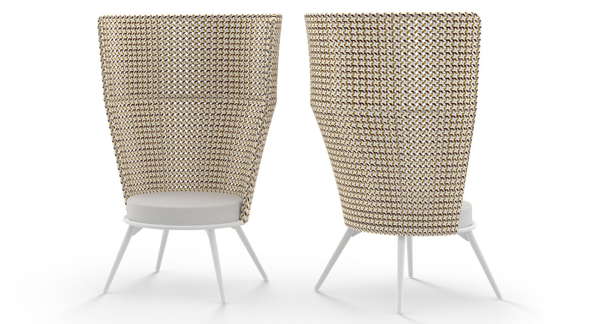 Daisy Mae Chat Chair High Back (Alu Legs) by Mamagreen, showing front view of daisy mae chat chair high back (alu legs).
