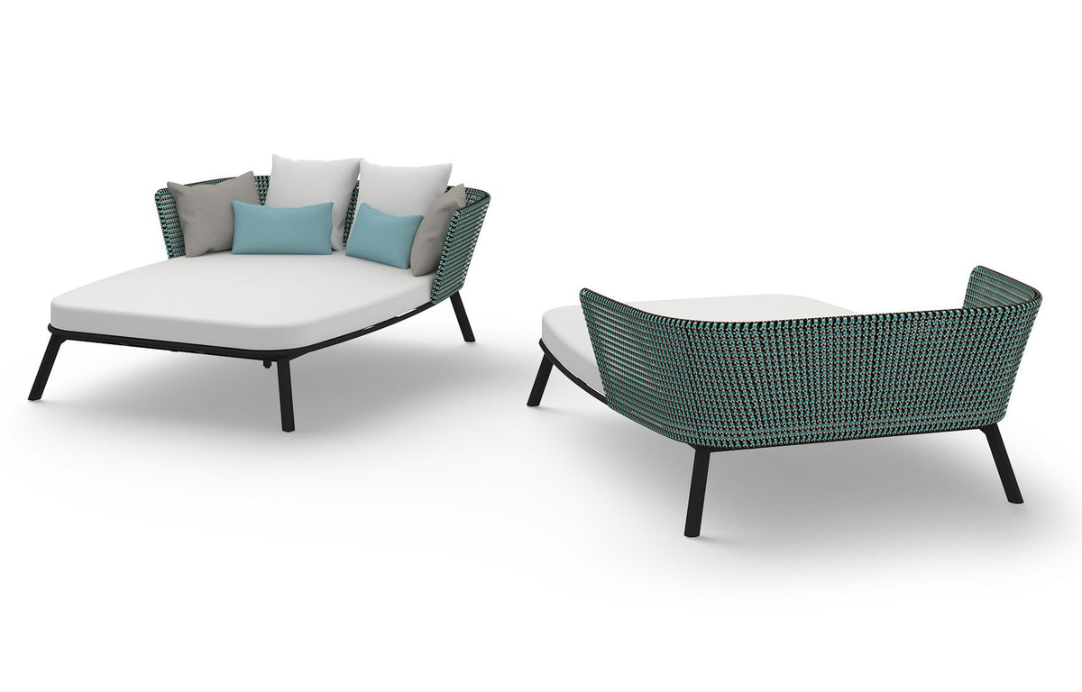 Daisy Mae Daybed (Alu Legs) by Mamagreen - Performance Textiles (Grade A), Black Sand Aluminum.