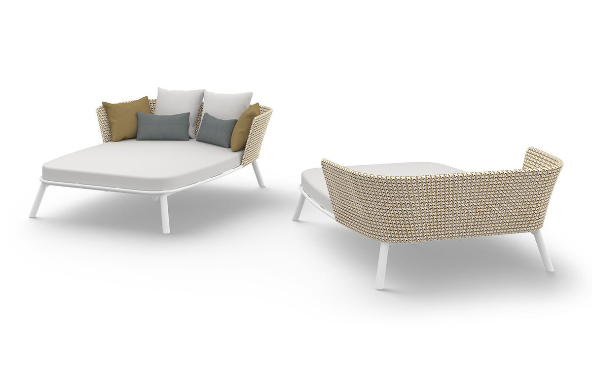 Daisy Mae Daybed (Alu Legs) by Mamagreen - Performance Textiles (Grade A), White Sand Aluminum.