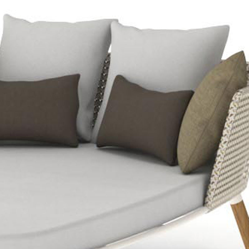 Daisy Mae Daybed (Teak Legs) by Mamagreen, showing closeup view of daisy mae daybed (teak legs).