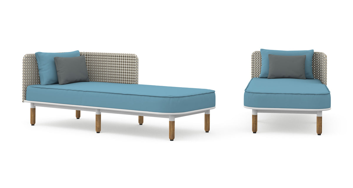 Daisy Mae Left Hand Chaise by Mamagreen, showing front view of daisy mae Left hand chaise.