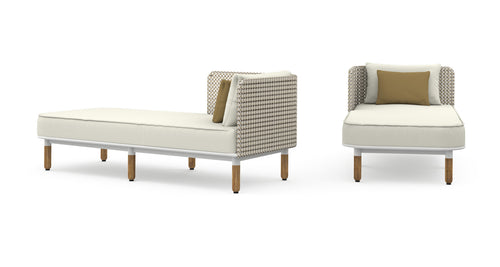 Daisy Mae Right Hand Chaise by Mamagreen, showing front view of daisy mae right hand chaise.