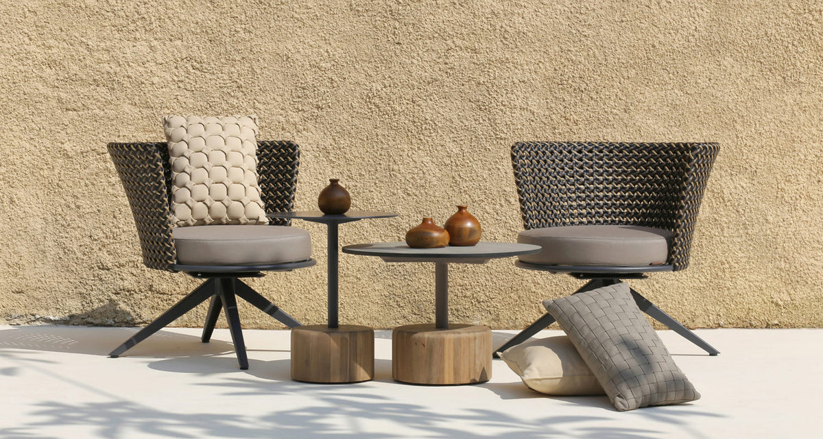 Daisy Mae Swivel Lounge Chair by Mamagreen, showing daisy mae swivel lounge chair in live shot.