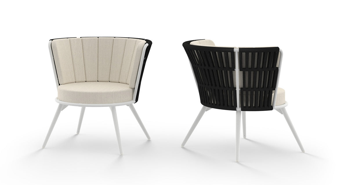 Daisy Rae Chat Chair (Alu Legs) by Mamagreen, showing front view of daisy rae chat chair (alu legs).