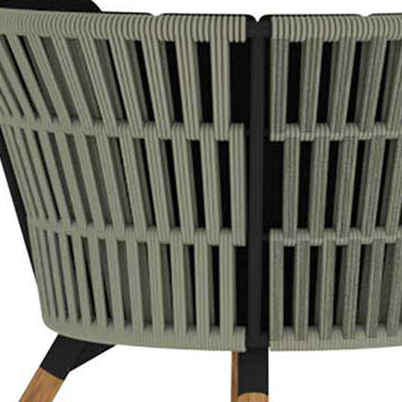 Daisy Rae Chat Chair (Teak Legs) by Mamagreen, showing closeup view of daisy rae chat chair (teak legs).