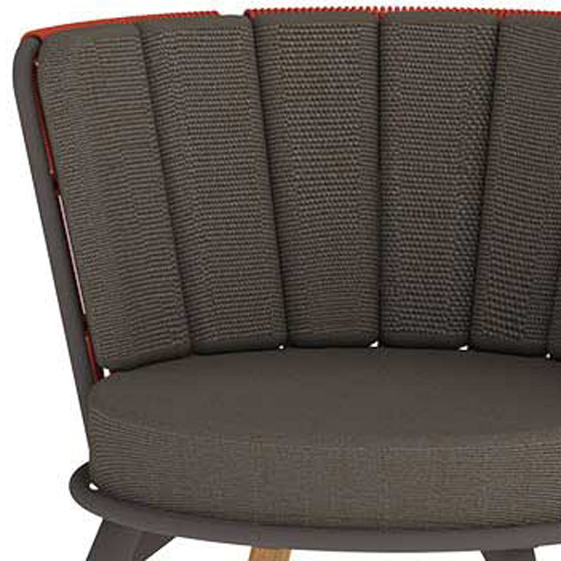 Daisy Rae Chat Chair (Teak Legs) by Mamagreen, showing closeup view of daisy rae chat chair (teak legs).