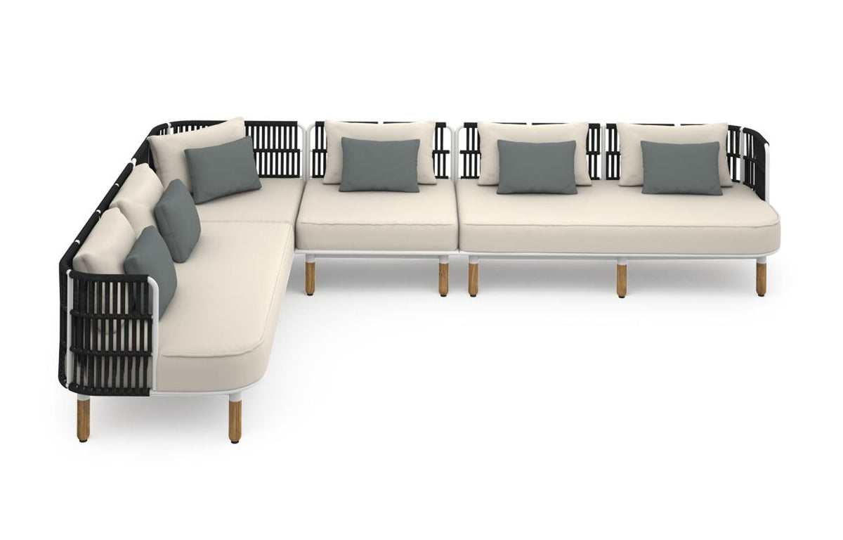 Daisy Rae Configuration 6 by Mamagreen - Performance Textiles (Grade A), White Sand Aluminum.