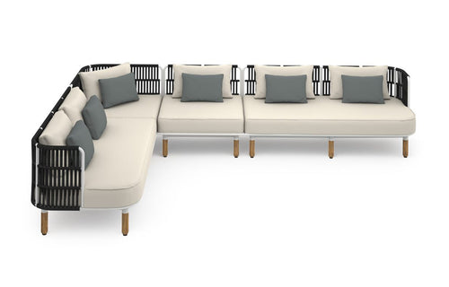 Daisy Rae Configuration 6 by Mamagreen - Performance Textiles (Grade A), White Sand Aluminum.