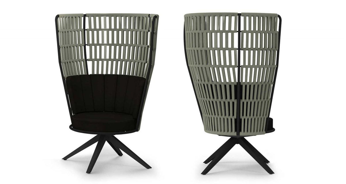 Daisy Rae Swivel Lounge Chair High Back) by Mamagreen, showing front view of daisy rae swivel lounge chair high back).