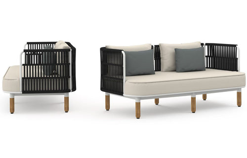 Daisy Rae 2-Seater by Mamagreen - Performance Textiles (Grade A), White Sand Aluminum.