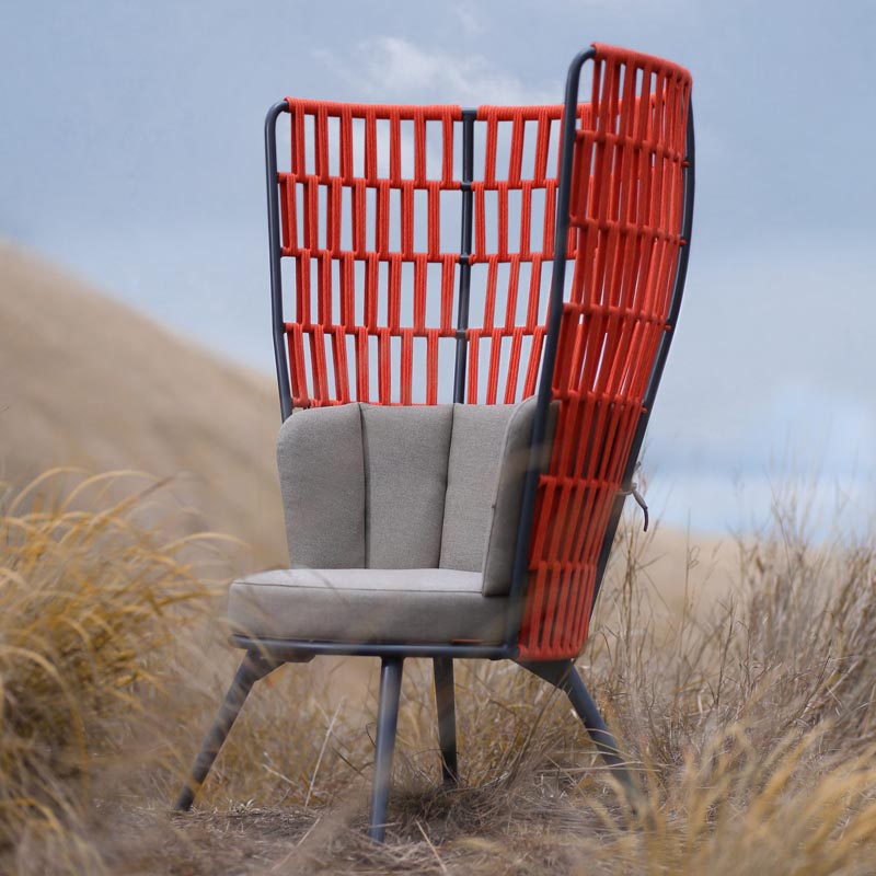 Daisy Rae Chat Chair High Back (Alu Legs) by Mamagreen, showing daisy rae chat chair high back (alu legs) in live shot.