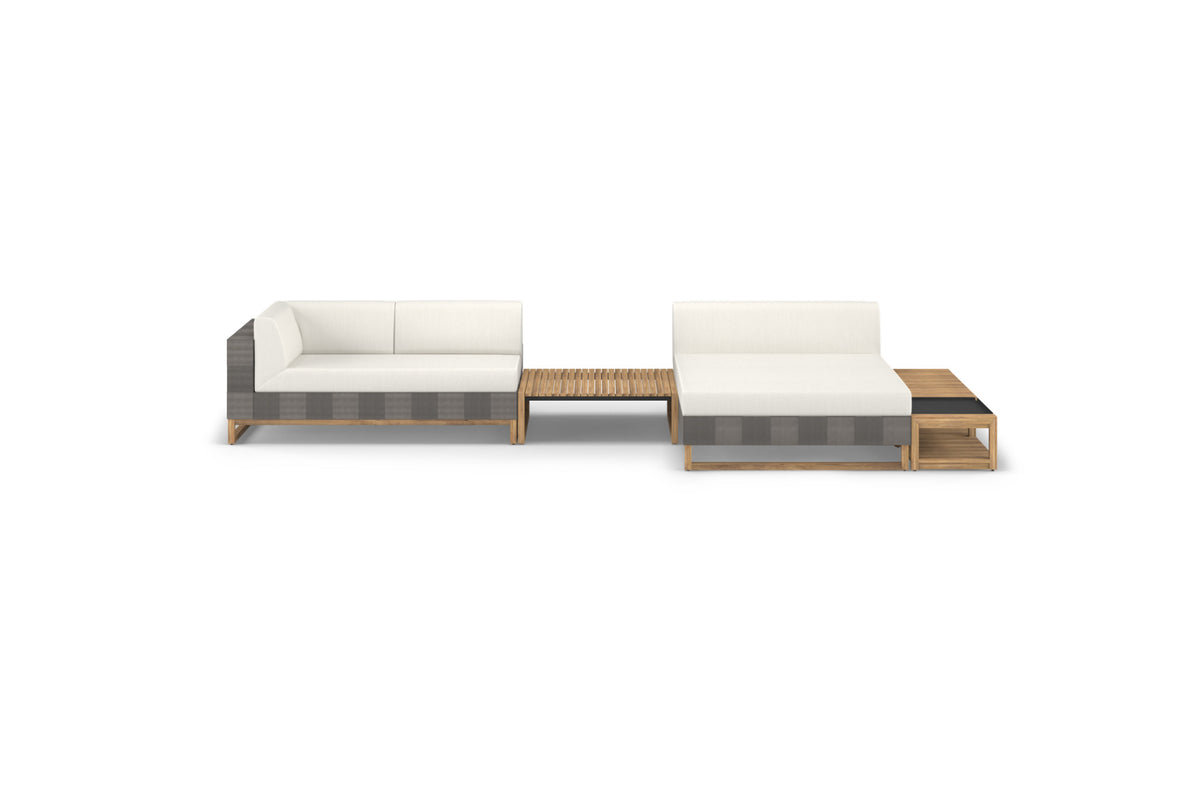Ekka Configuration 11 by Mamagreen - sectional, chaise and two sectional tables