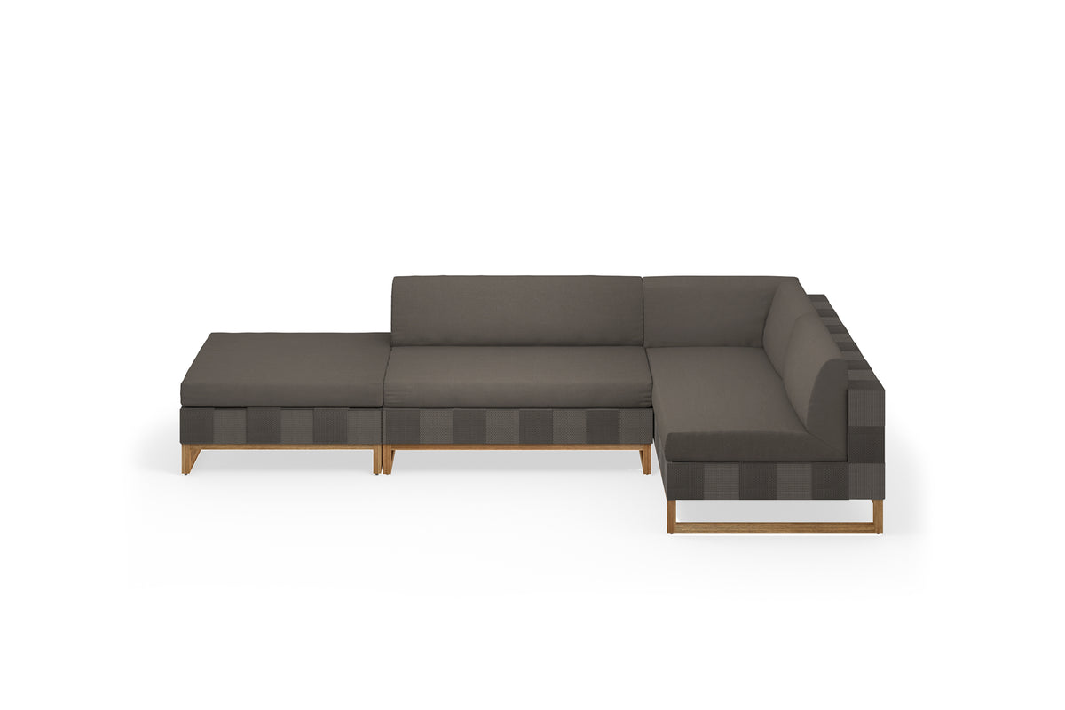Ekka Configuration 7 by Mamagreen - right-hand sectional, sectional seat and ottoman