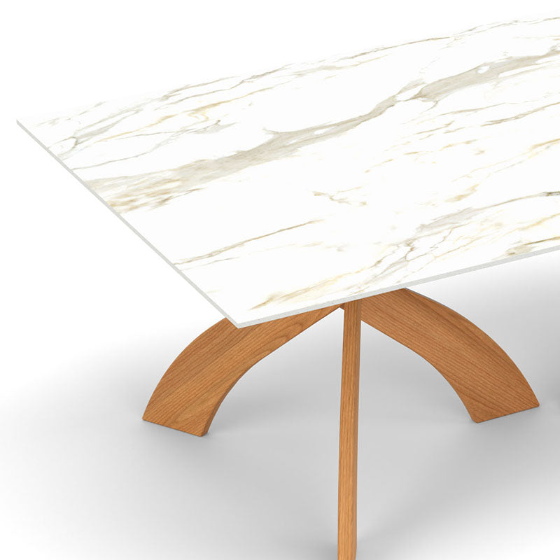 Entwine Sintered Stone Top Rectangular Table by Copeland Furniture, showing closeup view of entwine sintered stone top rectangular table