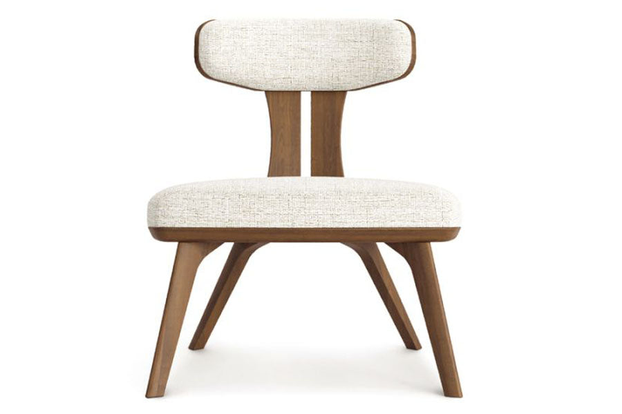 Estelle Lounge Chair by Copeland Furniture, showing front view of estelle lounge chair.
