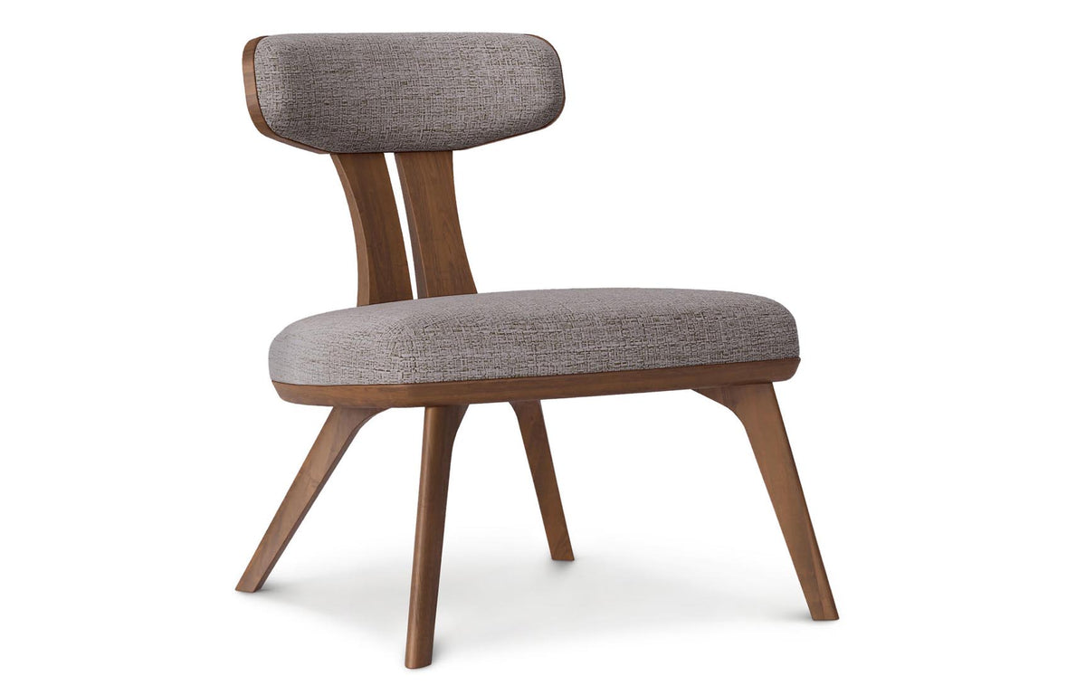 Estelle Lounge Chair by Copeland Furniture - Natural Walnut, Steel Fabric.