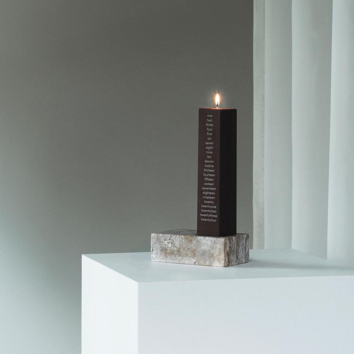 Even Candle Holder by Normann Copenhagen, showing even candle holder in live shot.