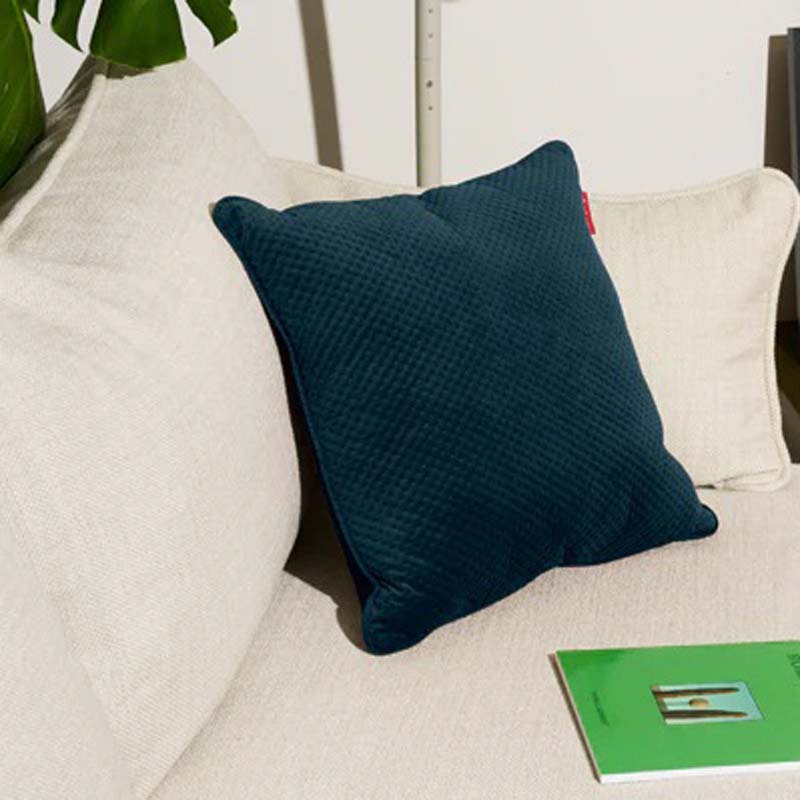 Royal Velvet Accent Pillow by Fatboy, showing royal velvet accent pillow in live shot.