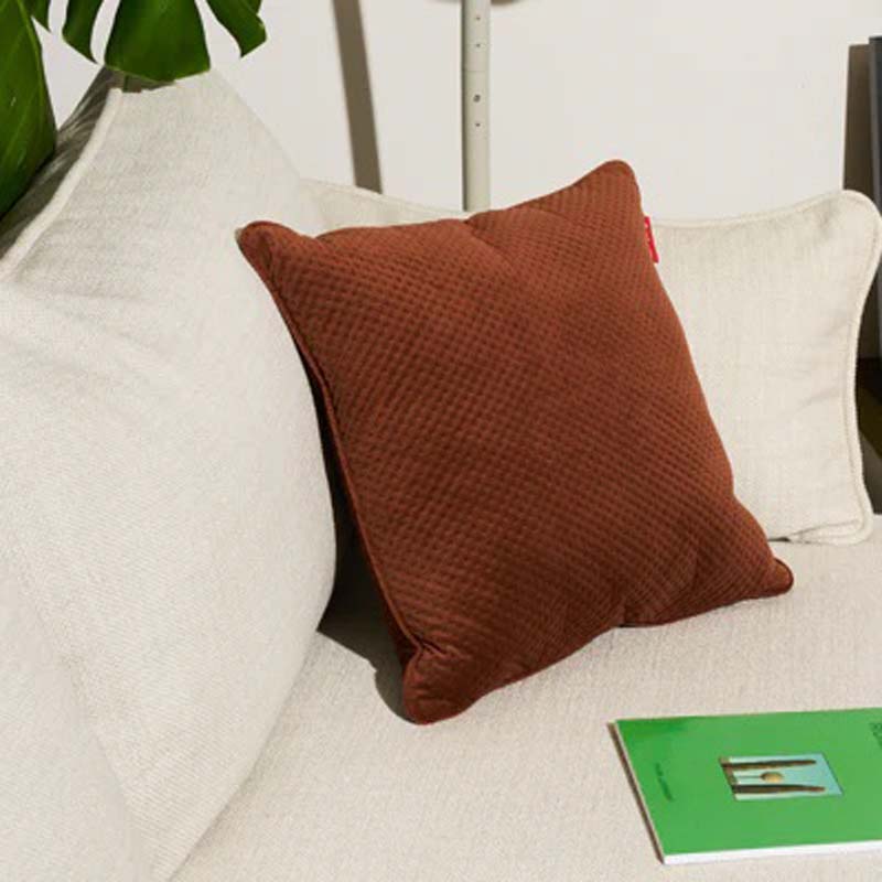 Royal Velvet Accent Pillow by Fatboy, showing royal velvet accent pillow in live shot.