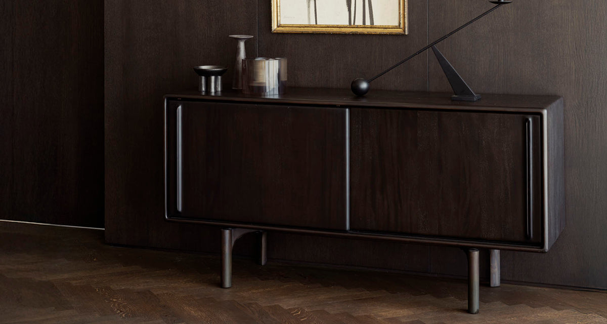 Flow Sideboard by Ethnicraft, showing flow sideboard in live shot.