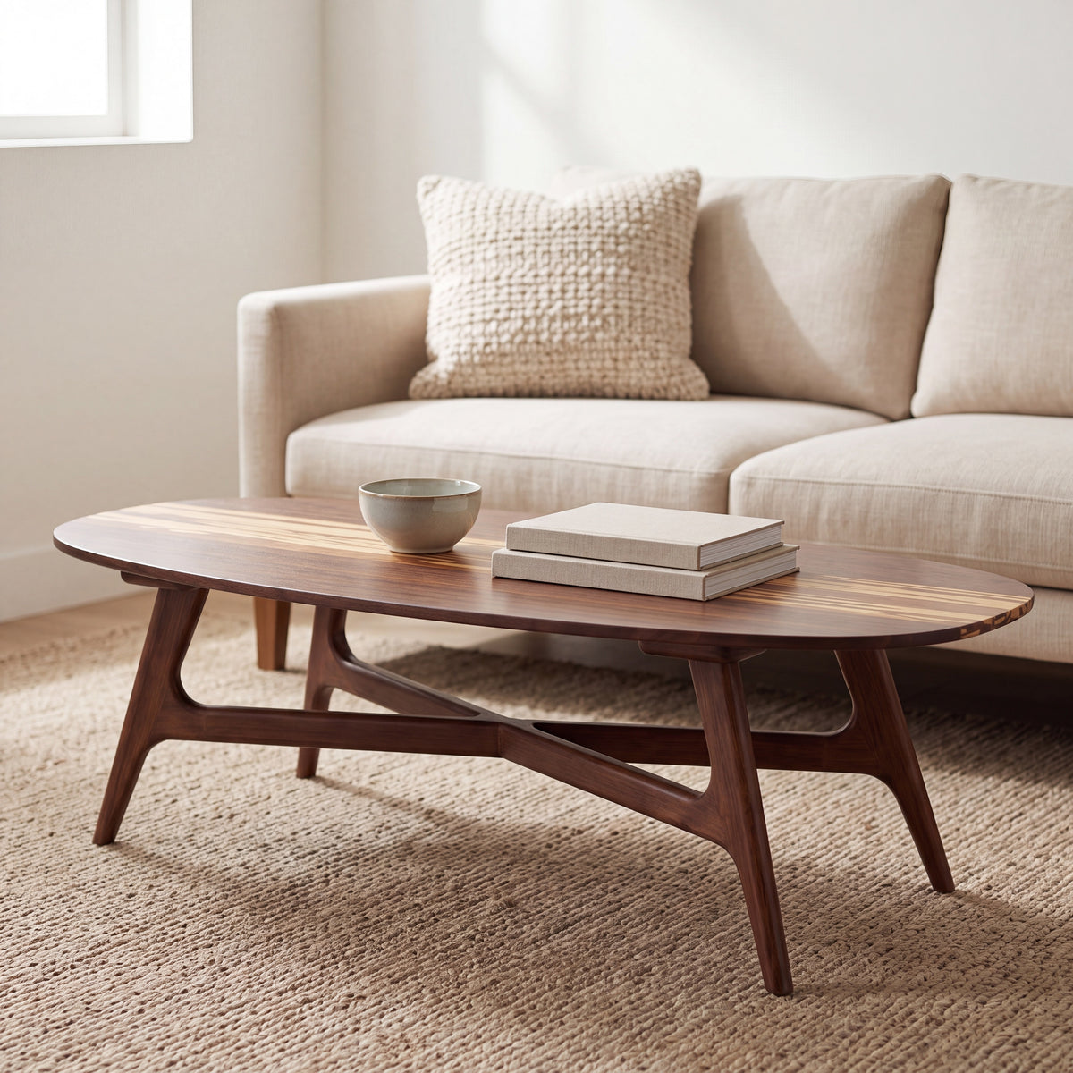 Azara Ellipse Coffee Table in Sable