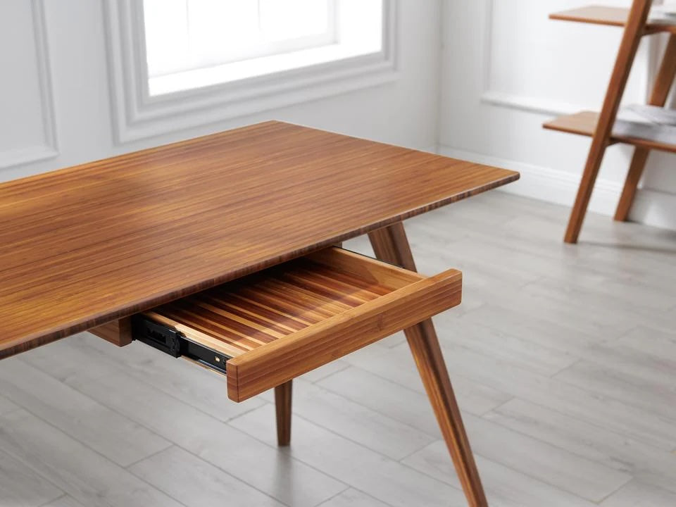 Studio Plus Desk by Greenington, showing closeup view of studio plus desk in live shot.