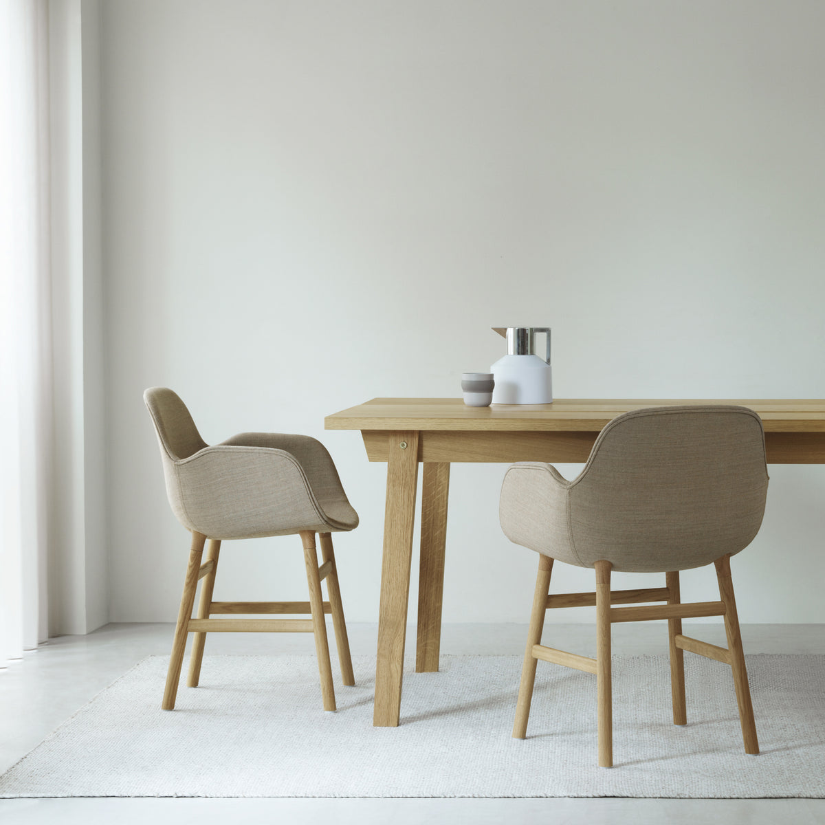 Geo Vacuum Jug by Normann Copenhagen, showing geo vacuum jug in live shot.