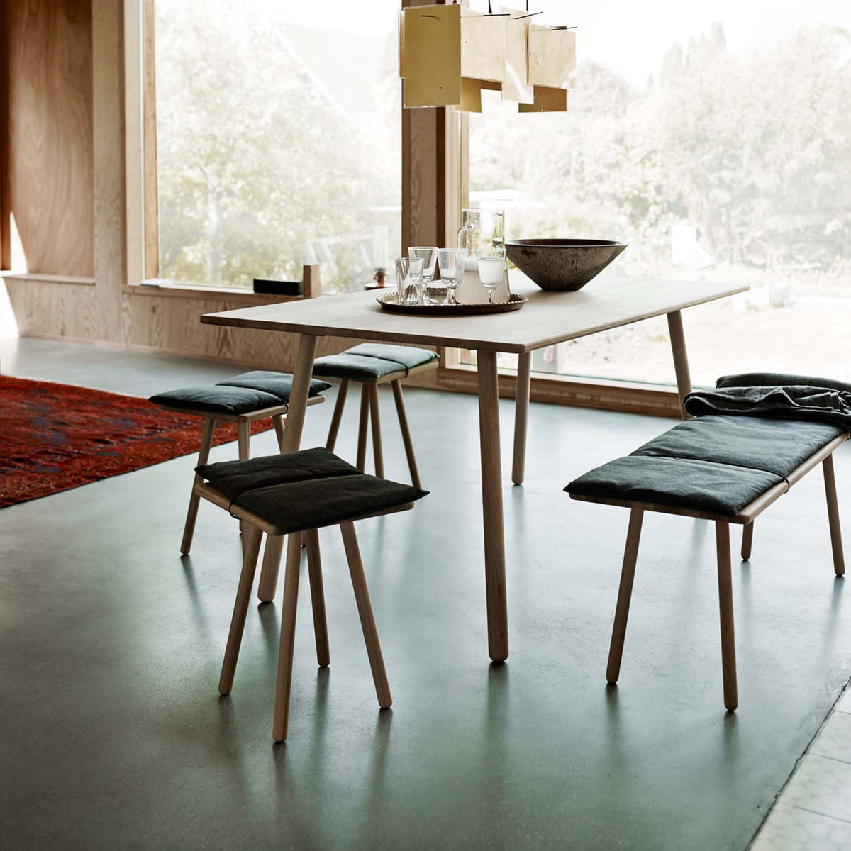 Georg Desk by Fritz Hansen, showing georg desk in live shot.