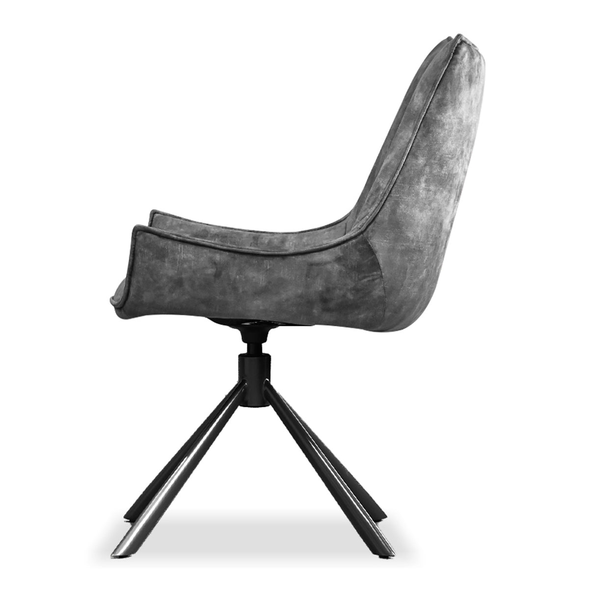 Giulia Swivel Dining Chair by Mobital, showing side view of giulia swivel dining chair.