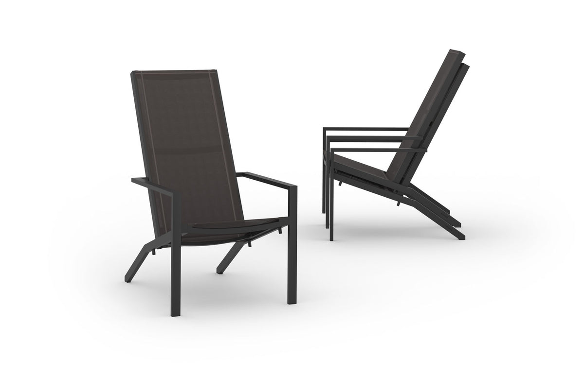 Bondi Tall Adirondack (Full Sling) by Mamagreen - Grade K, Ultra Durable Aluminum Iron Black.
