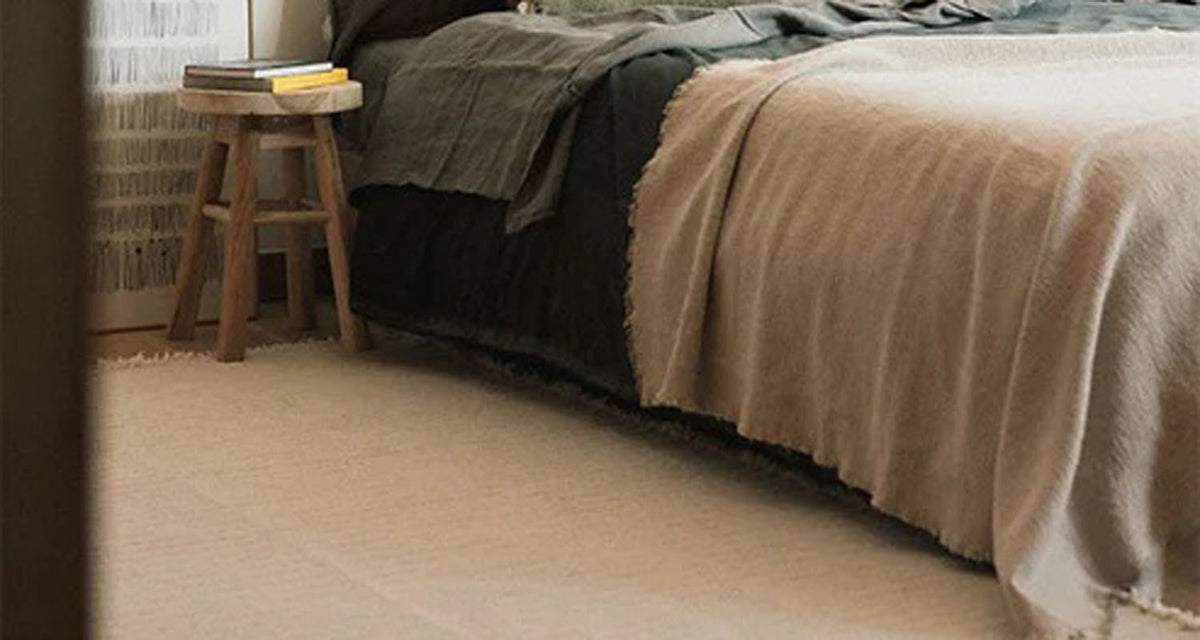 Handloom Plaid by Lorena Canals, showing handloom plaid in live shot.