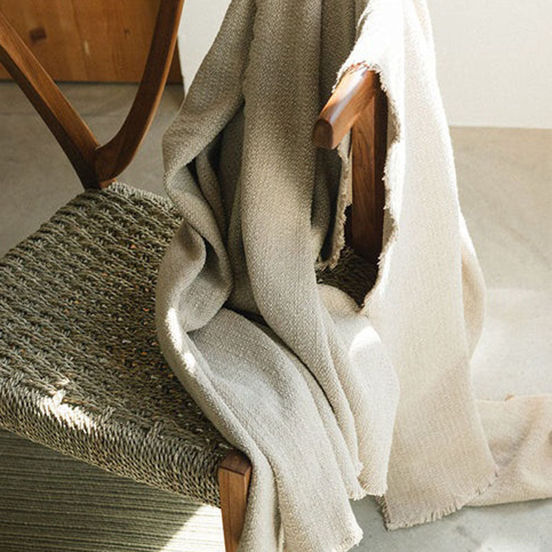 Handloom Plaid by Lorena Canals, showing handloom plaid in live shot.