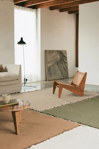 Handloom Rug by Lorena Canals, showing handloom rug in live shot.