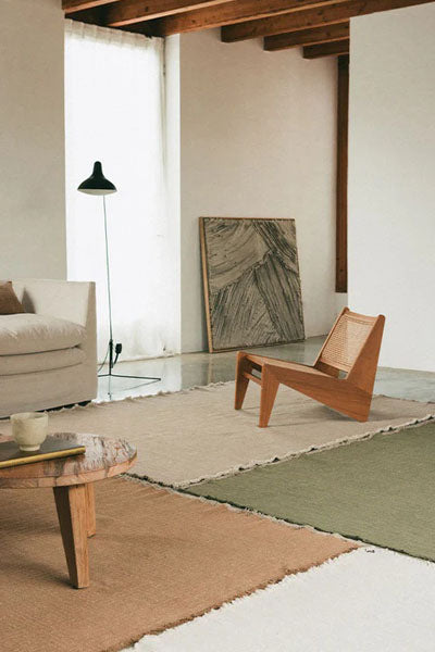 Handloom Rug by Lorena Canals, showing handloom rug in live shot.