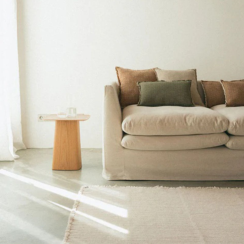 Handloom Rug by Lorena Canals, showing handloom rug in live shot.