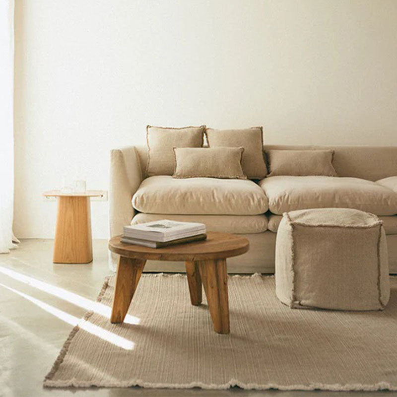 Handloom Rug by Lorena Canals, showing handloom rug in live shot.