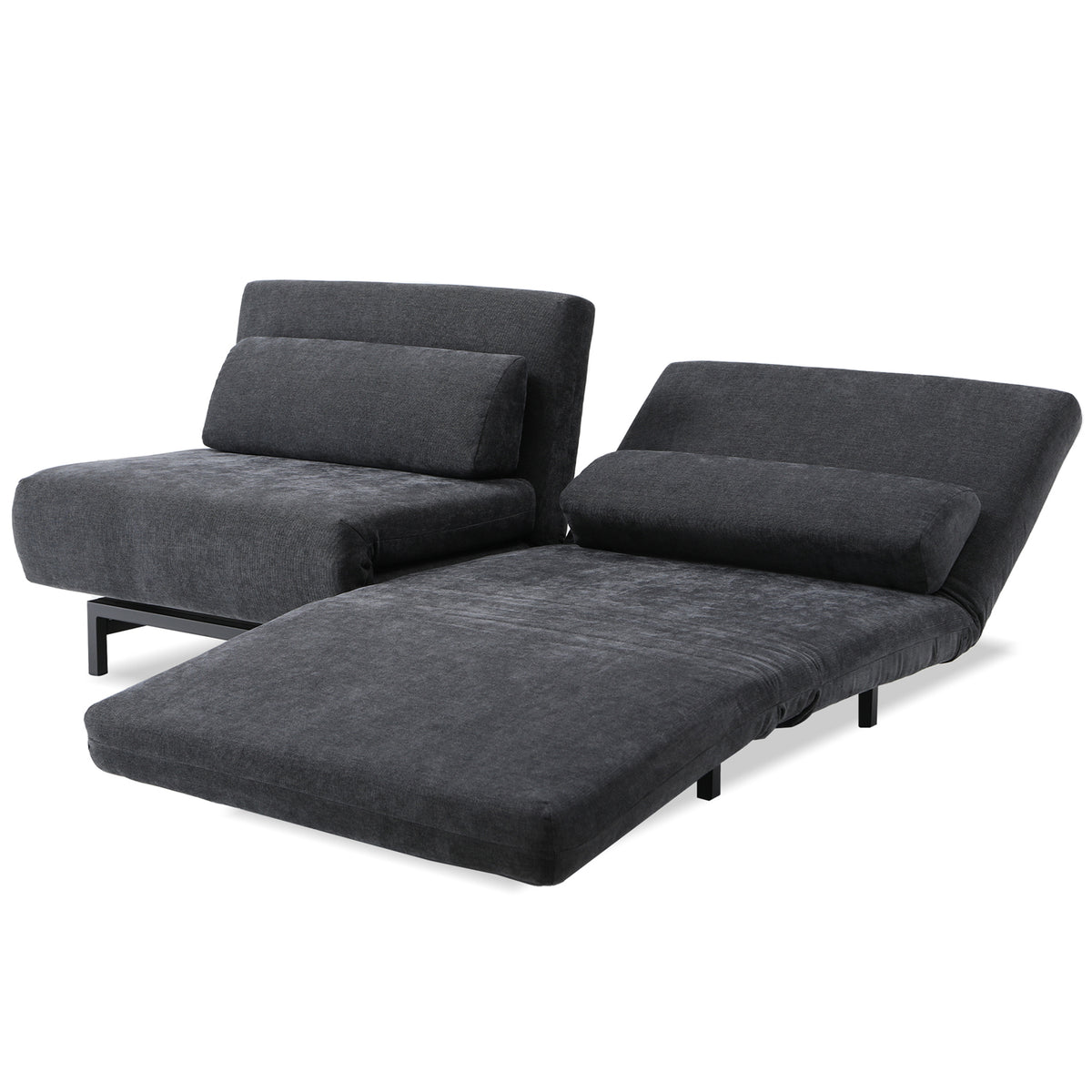 ISO Swivel Sofa-Bed by Mobital, showing angle view of iso swivel sofa-bed.
