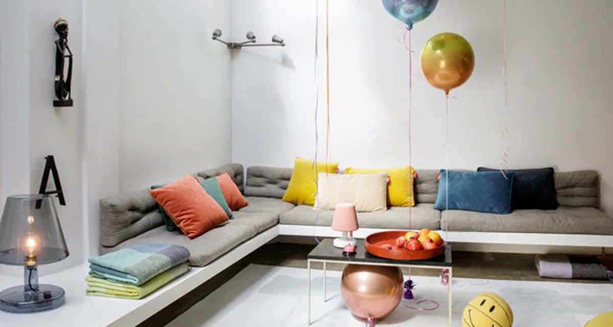 Royal Velvet Accent Pillow by Fatboy, showing royal velvet accent pillow in live shot.
