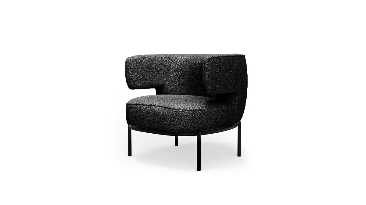 Finn Lounge Chair in Licorice Boucle