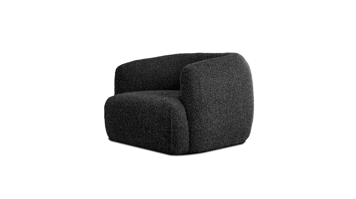 Saba Swivel Lounge Chair in Black