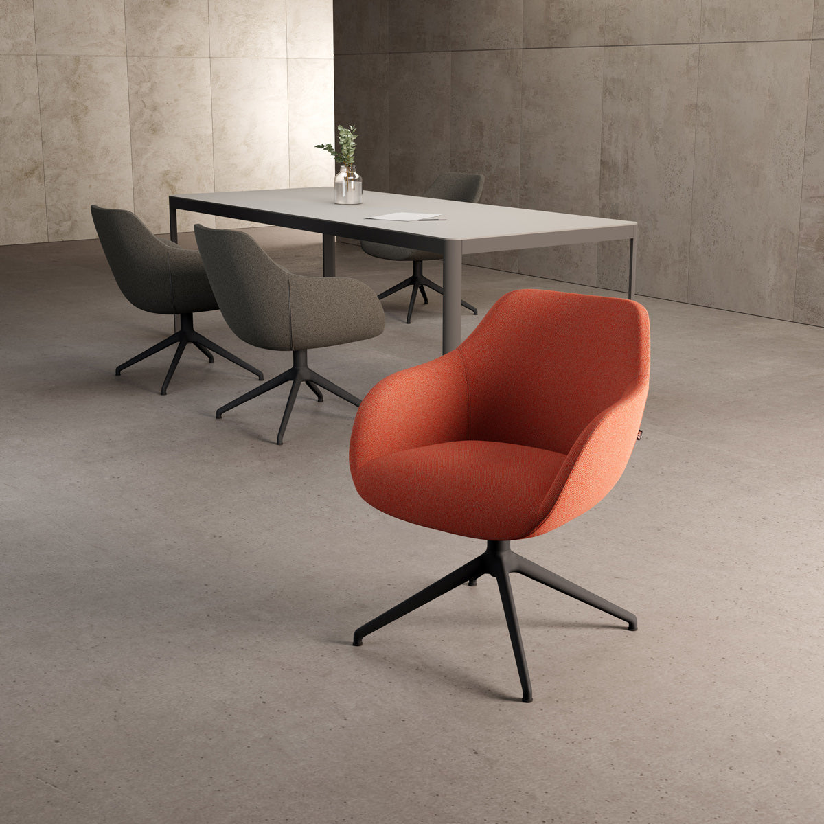 Lamy Premium Swivel Chair by B&T, showing lamy premium swivel chairs in live shot.