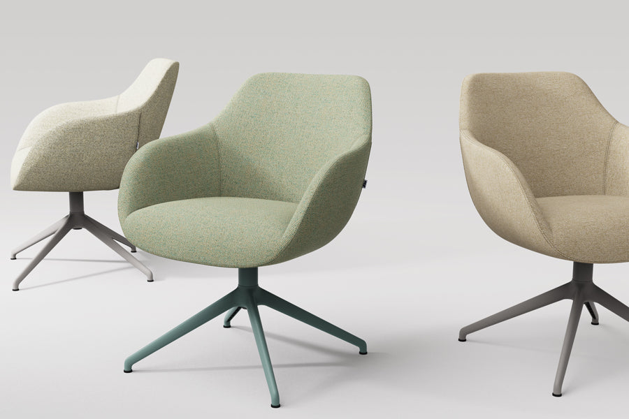 Lamy Premium Swivel Chair by B&T, showing lamy premium swivel chairs in live shot.