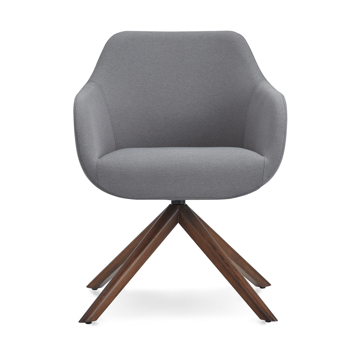 Lamy Wood Swivel Chair by B&T, showing front view of lamy wood swivel chair in wood group.