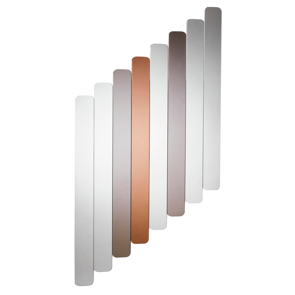 Logs Mirror by Woud, showing front view of logs mirror.